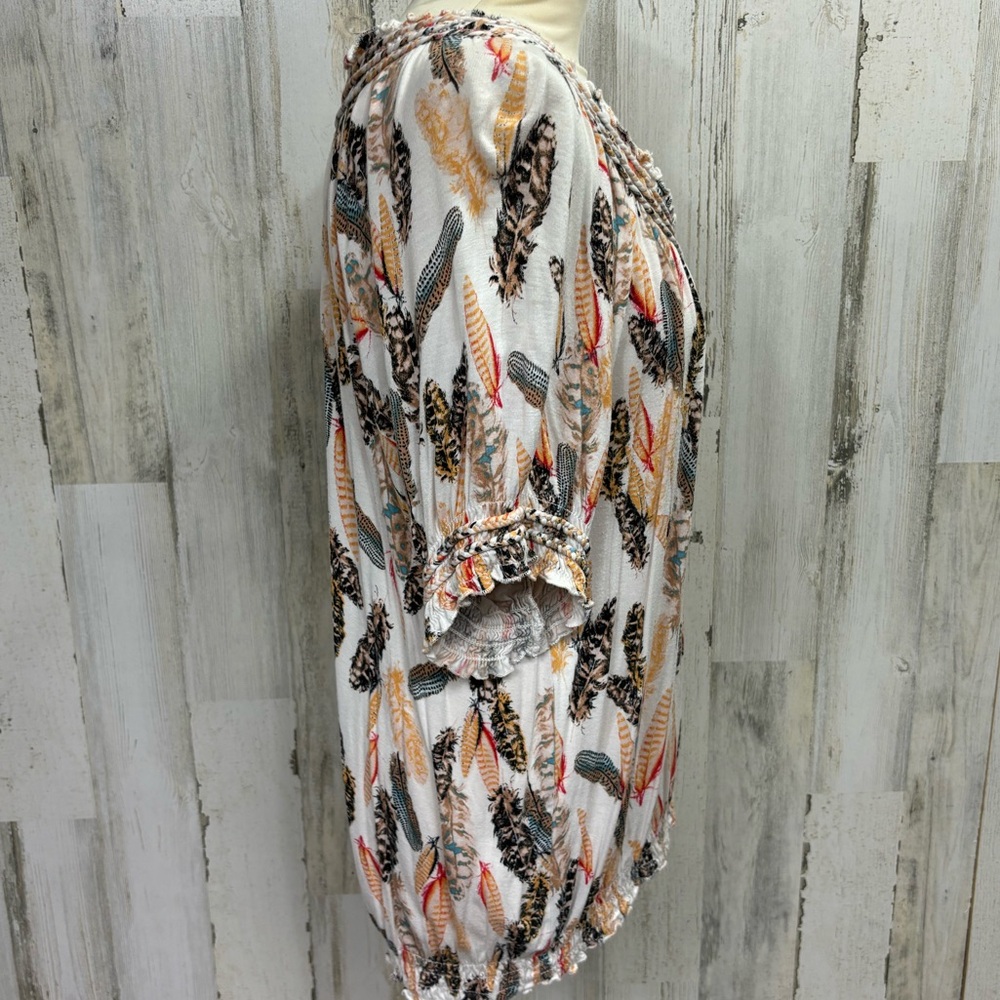 American Rag Plus Size Feather Print Top - Picture 8 of 10